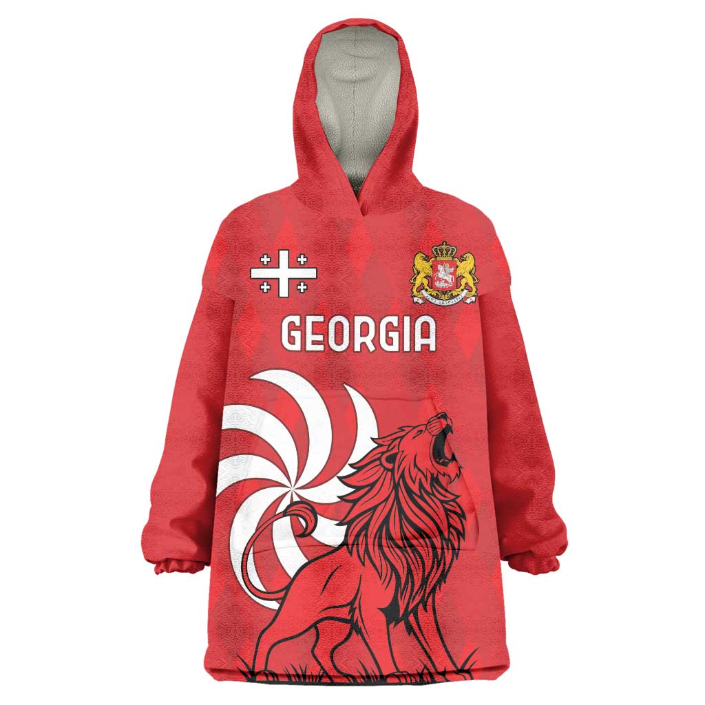 Personalized Georgia Wearable Blanket Hoodie Lion Borjgali