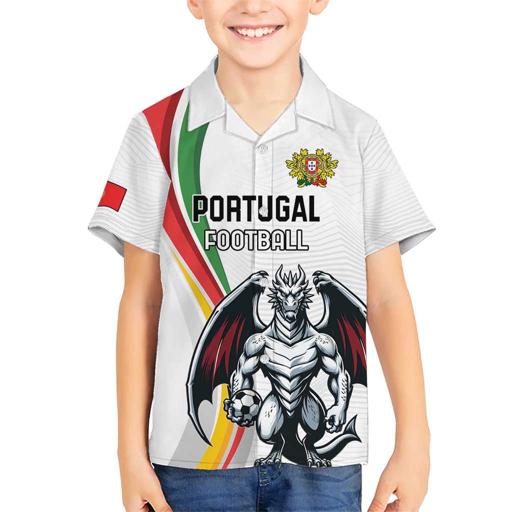 Custom Portugal Football Kid Hawaiian Shirt A Selecao das Quinas Dragon Mascot