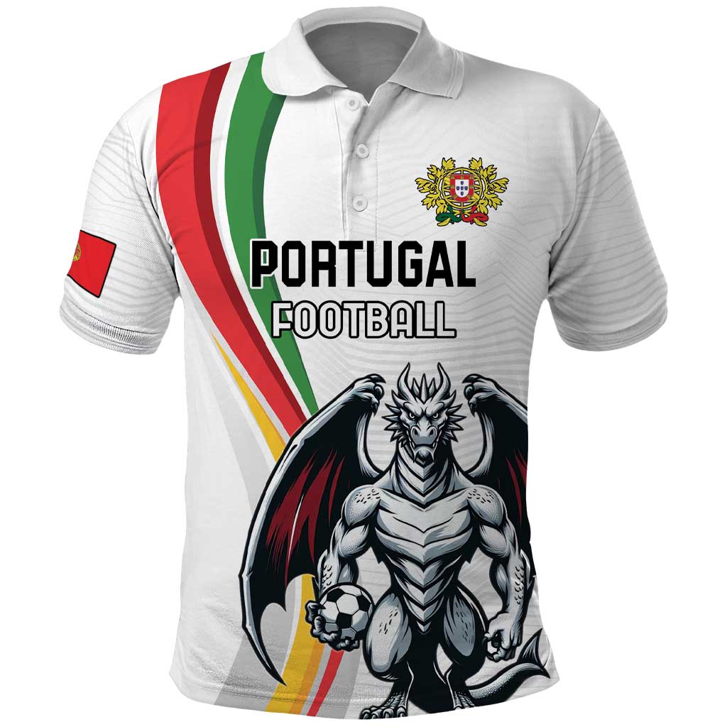 Custom Portugal Football Polo Shirt A Selecao das Quinas Dragon Mascot