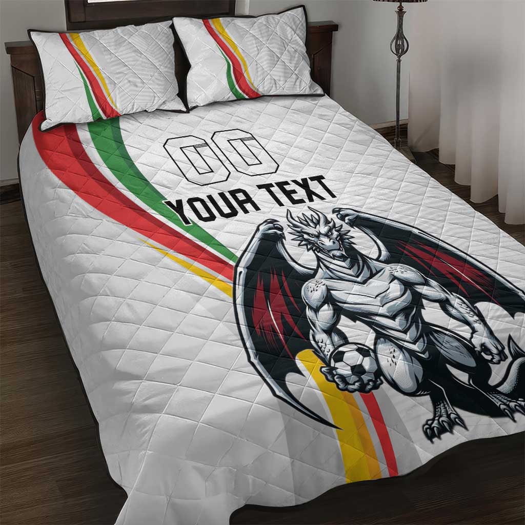 Custom Portugal Football Quilt Bed Set A Selecao das Quinas Dragon Mascot