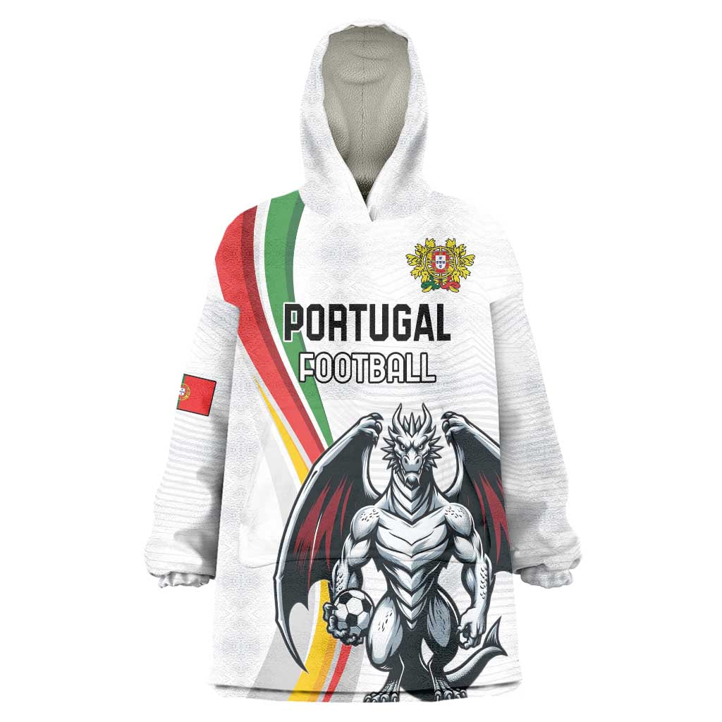 Custom Portugal Football Wearable Blanket Hoodie A Selecao das Quinas Dragon Mascot