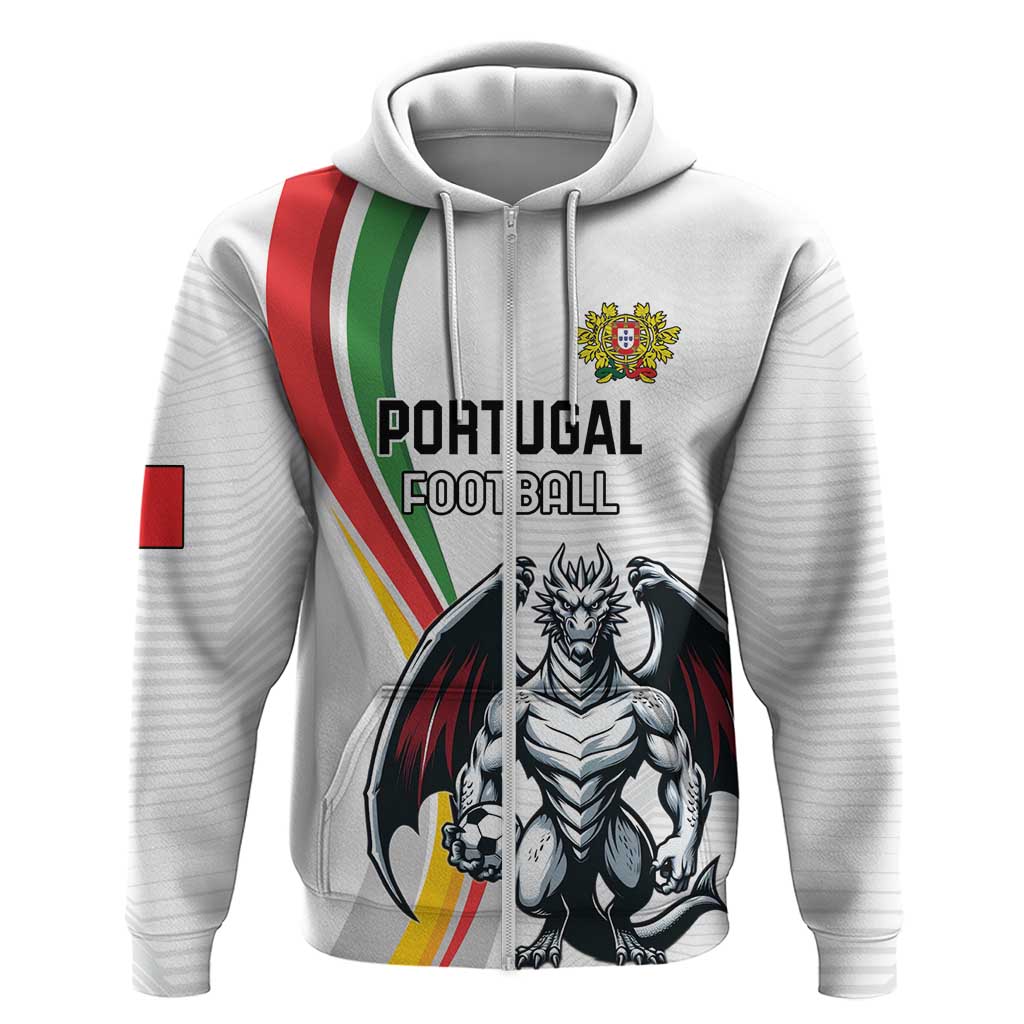 Custom Portugal Football Zip Hoodie A Selecao das Quinas Dragon Mascot