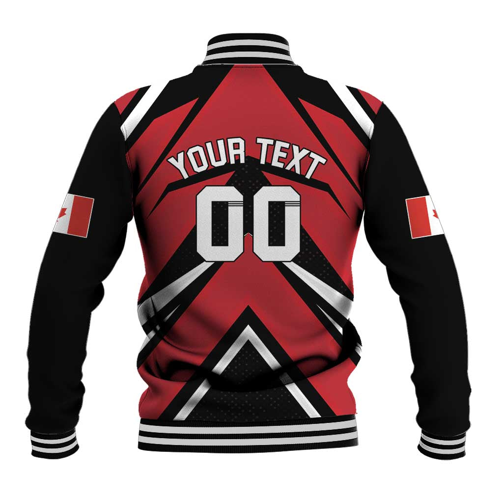 Custom Canada Hockey Baseball Jacket Black Bear Playing Ice Hockey