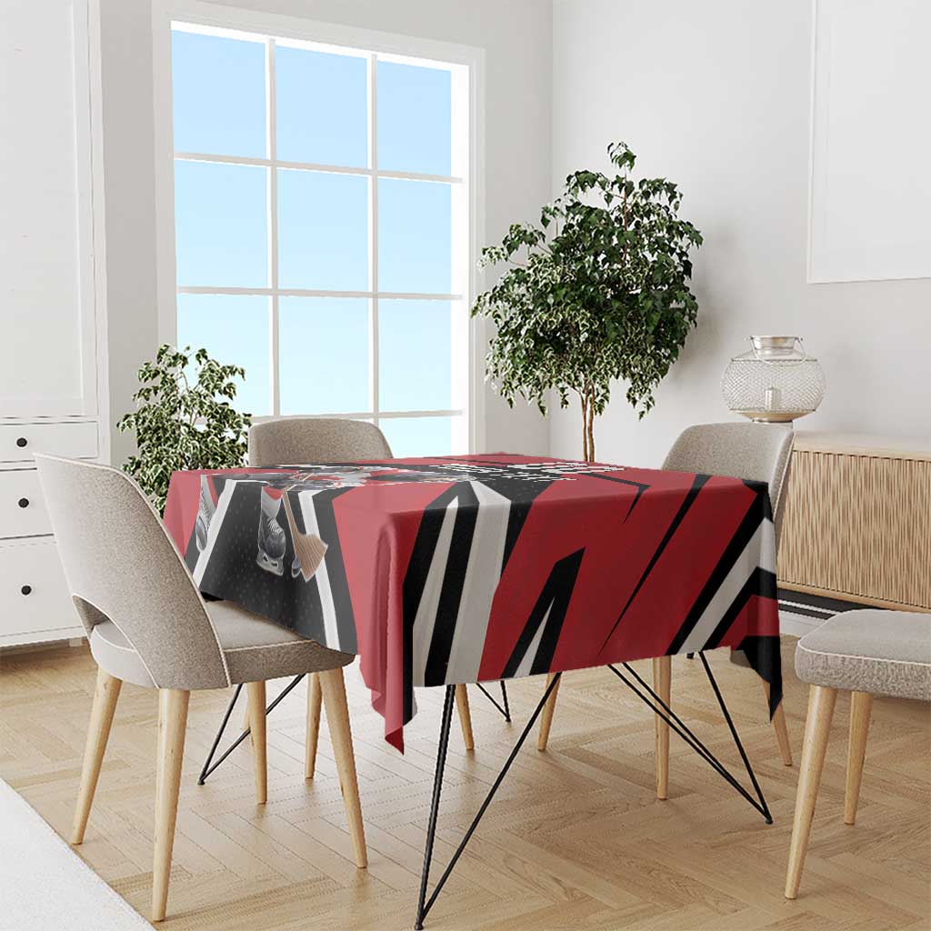 Custom Canada Hockey Tablecloth Black Bear Playing Ice Hockey