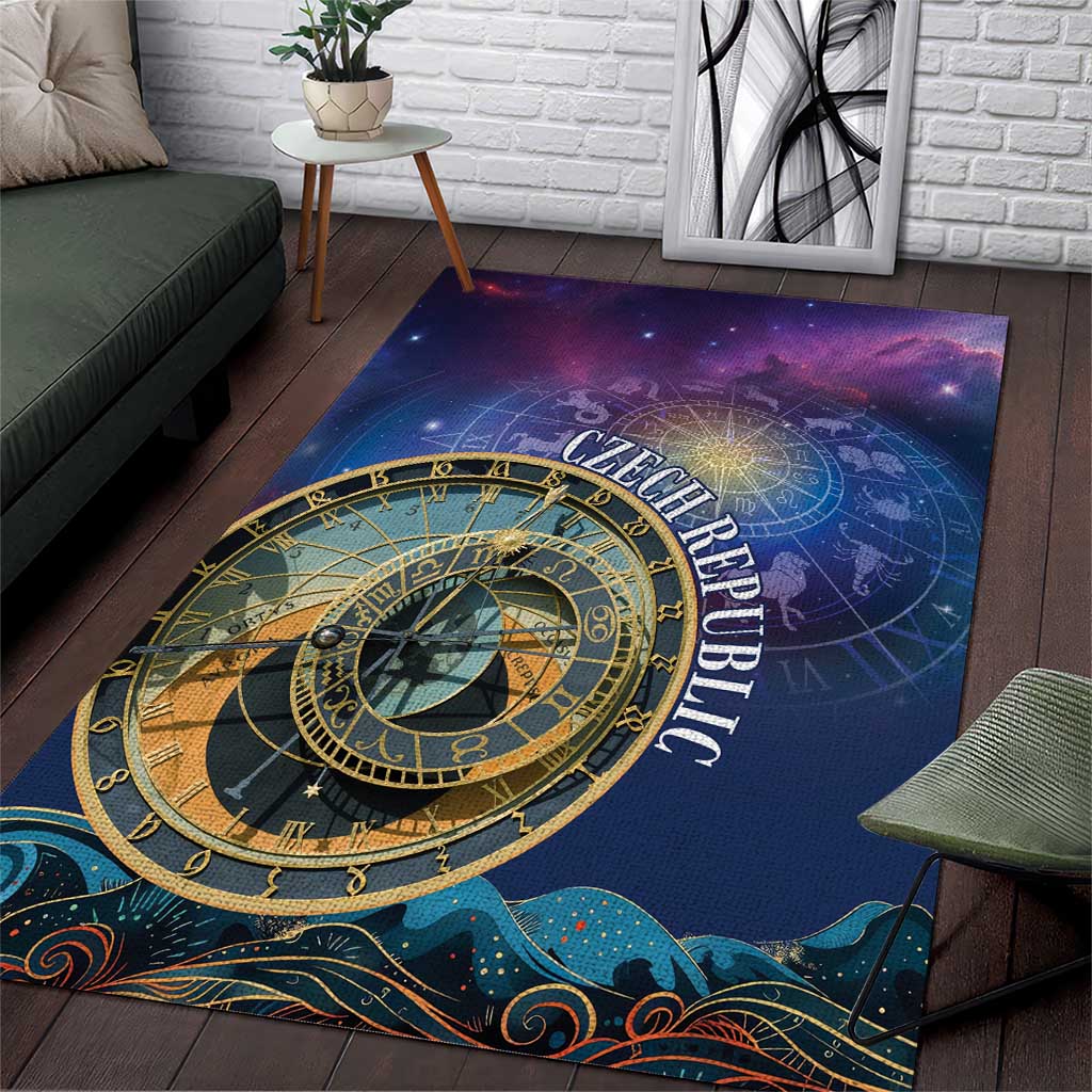 Czech Republic Astronomical Clock Area Rug Zodiac Signs In Space