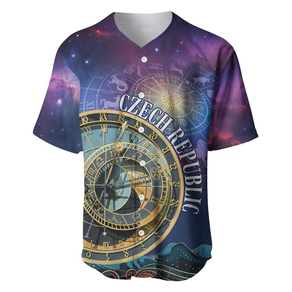 Czech Republic Astronomical Clock Baseball Jersey Zodiac Signs In Space - Wonder Print Shop