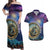 Czech Republic Astronomical Clock Couples Matching Off Shoulder Maxi Dress and Hawaiian Shirt Zodiac Signs In Space - Wonder Print Shop