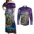 Czech Republic Astronomical Clock Couples Matching Off Shoulder Maxi Dress and Long Sleeve Button Shirt Zodiac Signs In Space - Wonder Print Shop