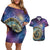 Czech Republic Astronomical Clock Couples Matching Off Shoulder Short Dress and Hawaiian Shirt Zodiac Signs In Space - Wonder Print Shop