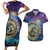 Czech Republic Astronomical Clock Couples Matching Short Sleeve Bodycon Dress and Hawaiian Shirt Zodiac Signs In Space - Wonder Print Shop