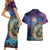 Czech Republic Astronomical Clock Couples Matching Short Sleeve Bodycon Dress and Hawaiian Shirt Zodiac Signs In Space - Wonder Print Shop