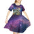 Czech Republic Astronomical Clock Kid Short Sleeve Dress Zodiac Signs In Space - Wonder Print Shop