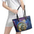 Czech Republic Astronomical Clock Leather Tote Bag Zodiac Signs In Space - Wonder Print Shop