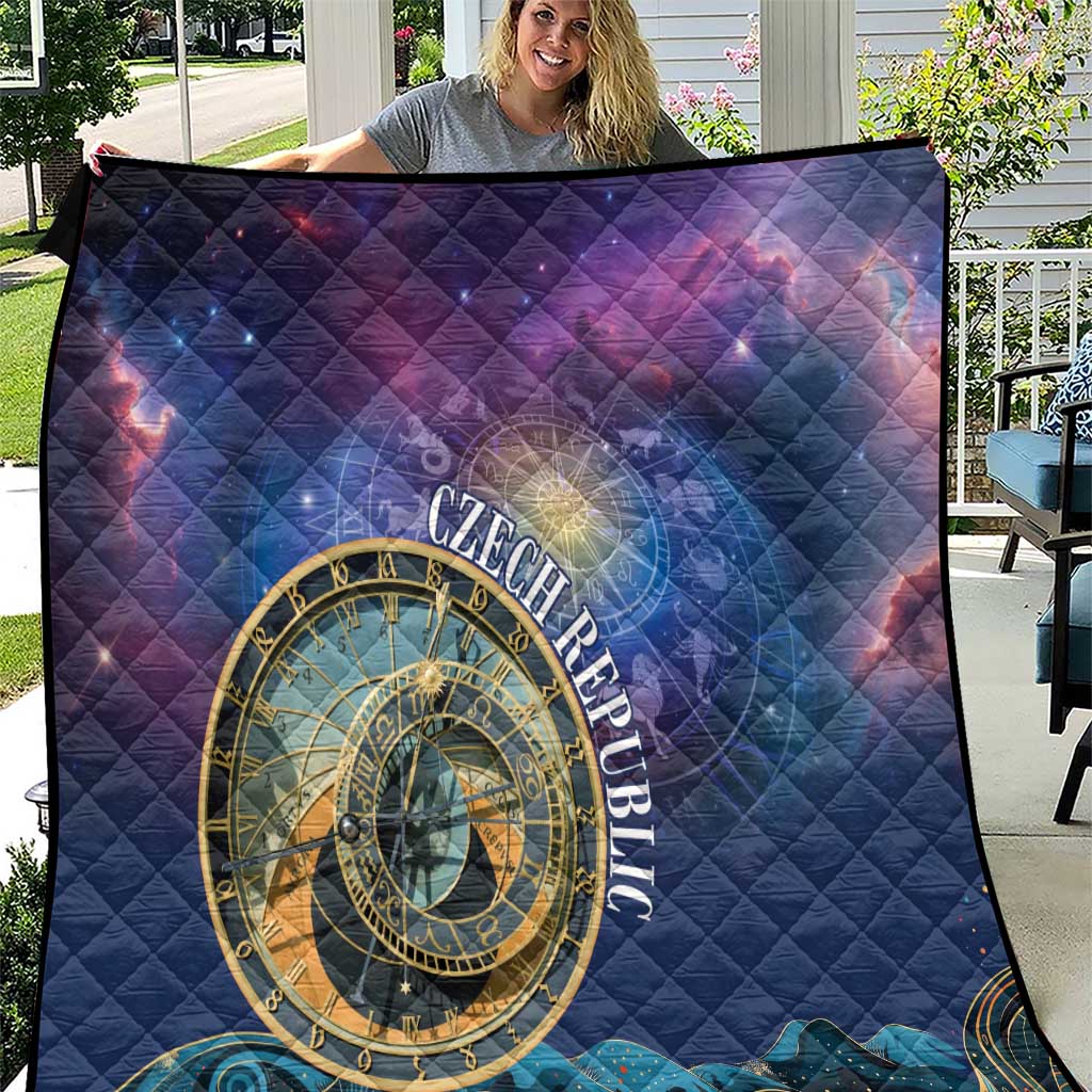 Czech Republic Astronomical Clock Quilt Zodiac Signs In Space - Wonder Print Shop