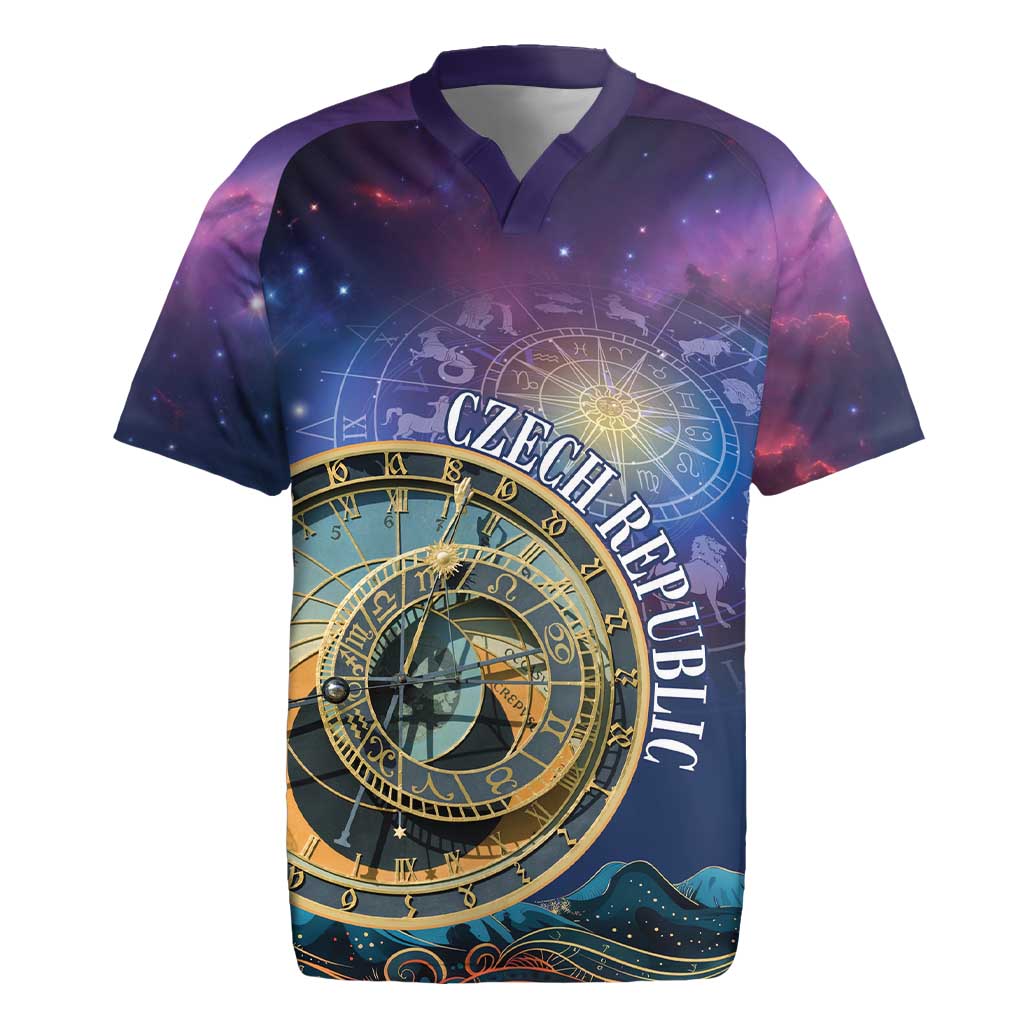 Czech Republic Astronomical Clock Rugby Jersey Zodiac Signs In Space - Wonder Print Shop