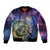 Czech Republic Astronomical Clock Sleeve Zip Bomber Jacket Zodiac Signs In Space - Wonder Print Shop