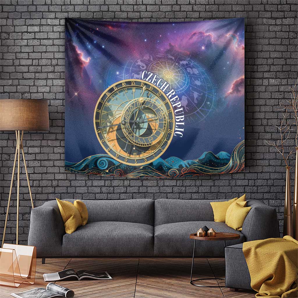 Czech Republic Astronomical Clock Tapestry Zodiac Signs In Space - Wonder Print Shop