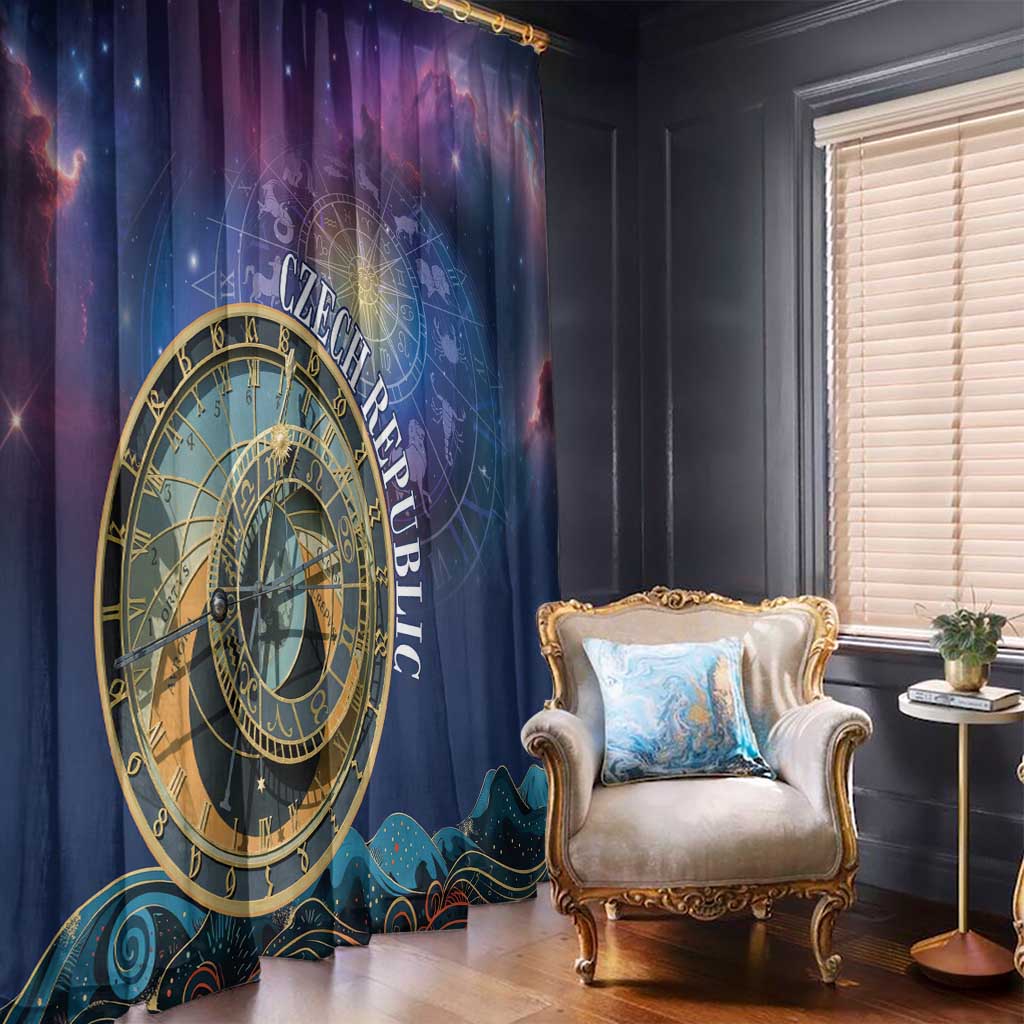 Czech Republic Astronomical Clock Window Curtain Zodiac Signs In Space - Wonder Print Shop