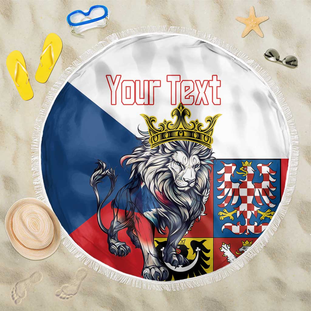 Personalized Czech Republic Restoration Day Beach Blanket Double-Tailed Lion Truth Prevails - Wonder Print Shop