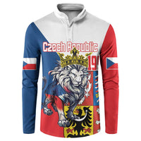 Zip-up sweatshirt with lion-and-crown graphic, red/blue panels, front zipper