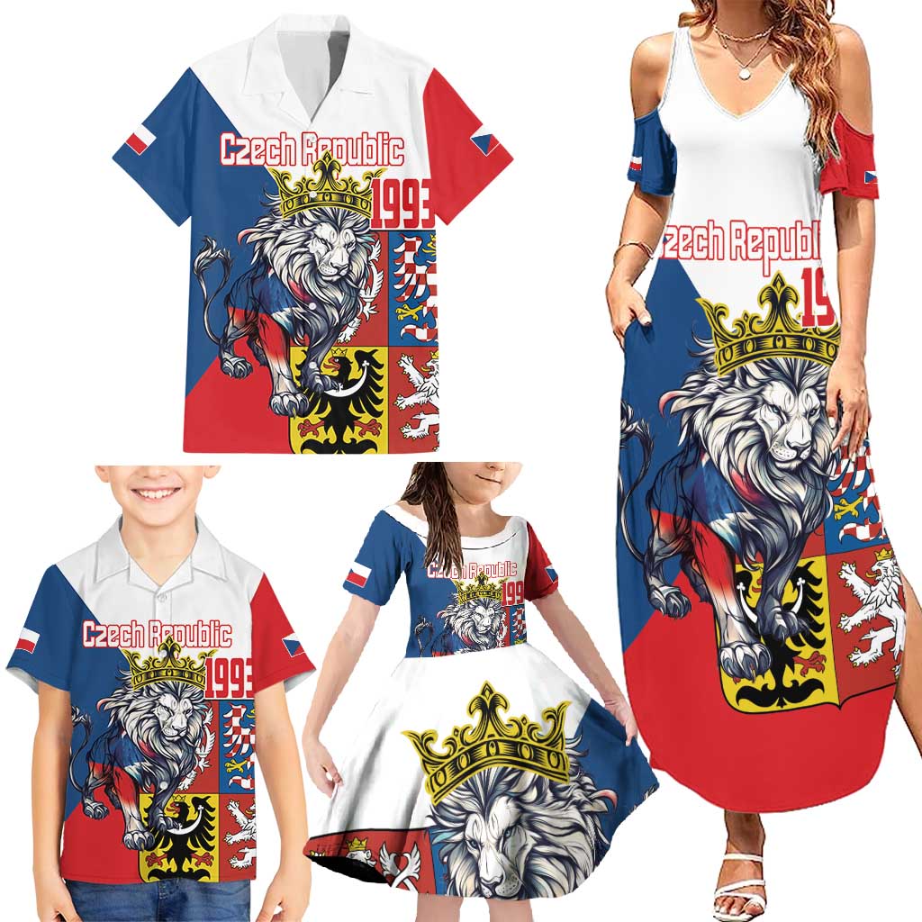 Personalized Czech Republic Restoration Day Family Matching Summer Maxi Dress and Hawaiian Shirt Double-Tailed Lion Truth Prevails - Wonder Print Shop