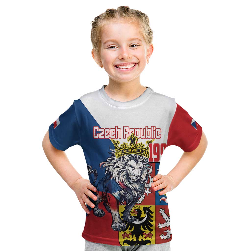 Personalized Czech Republic Restoration Day Kid T Shirt Double-Tailed Lion Truth Prevails - Wonder Print Shop