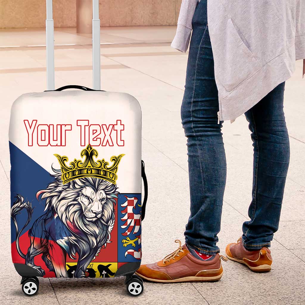 Personalized Czech Republic Restoration Day Luggage Cover Double-Tailed Lion Truth Prevails