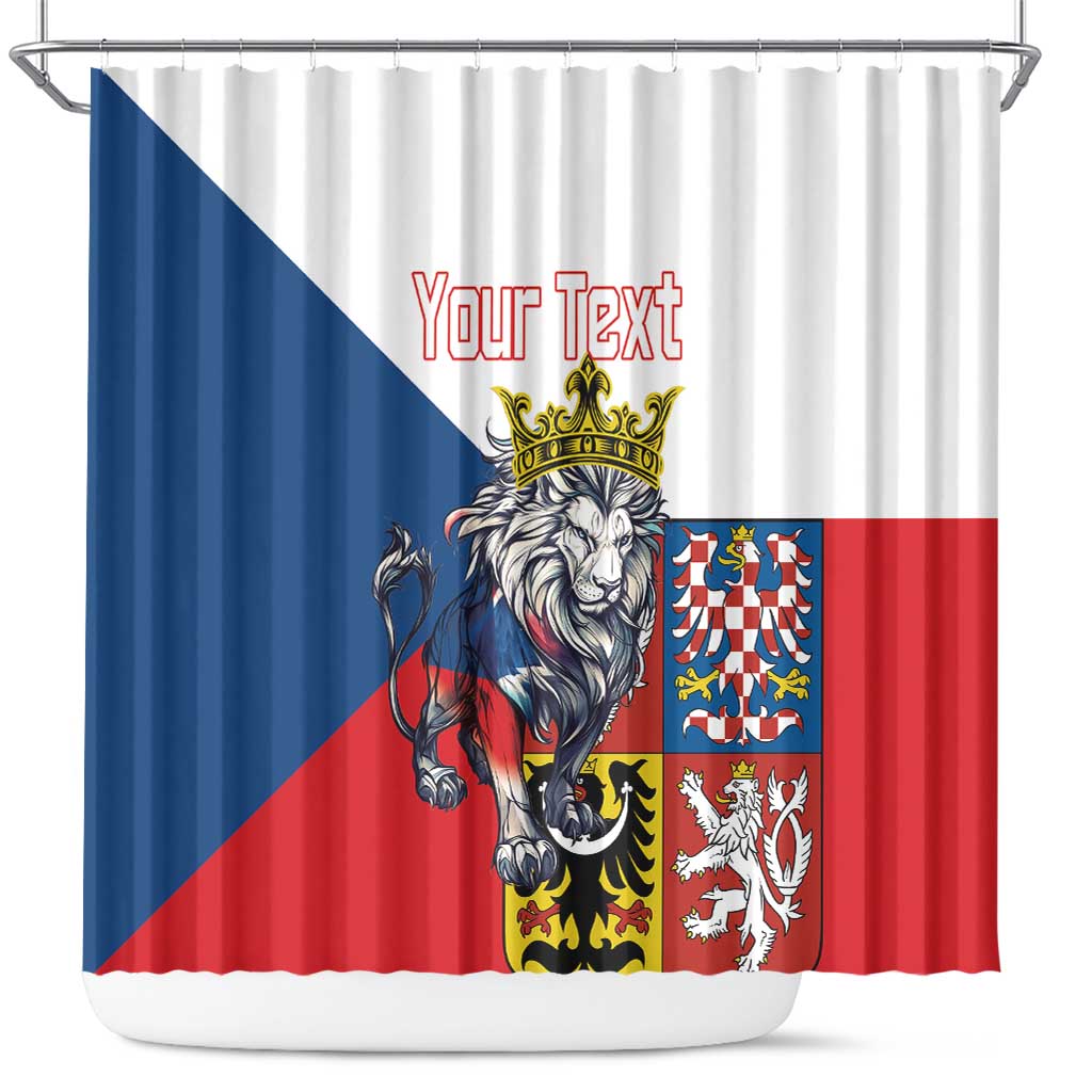 Personalized Czech Republic Restoration Day Shower Curtain Double-Tailed Lion Truth Prevails