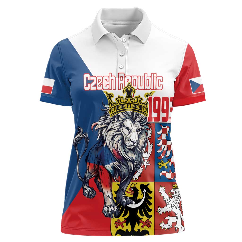 Personalized Czech Republic Restoration Day Women Polo Shirt Double-Tailed Lion Truth Prevails - Wonder Print Shop