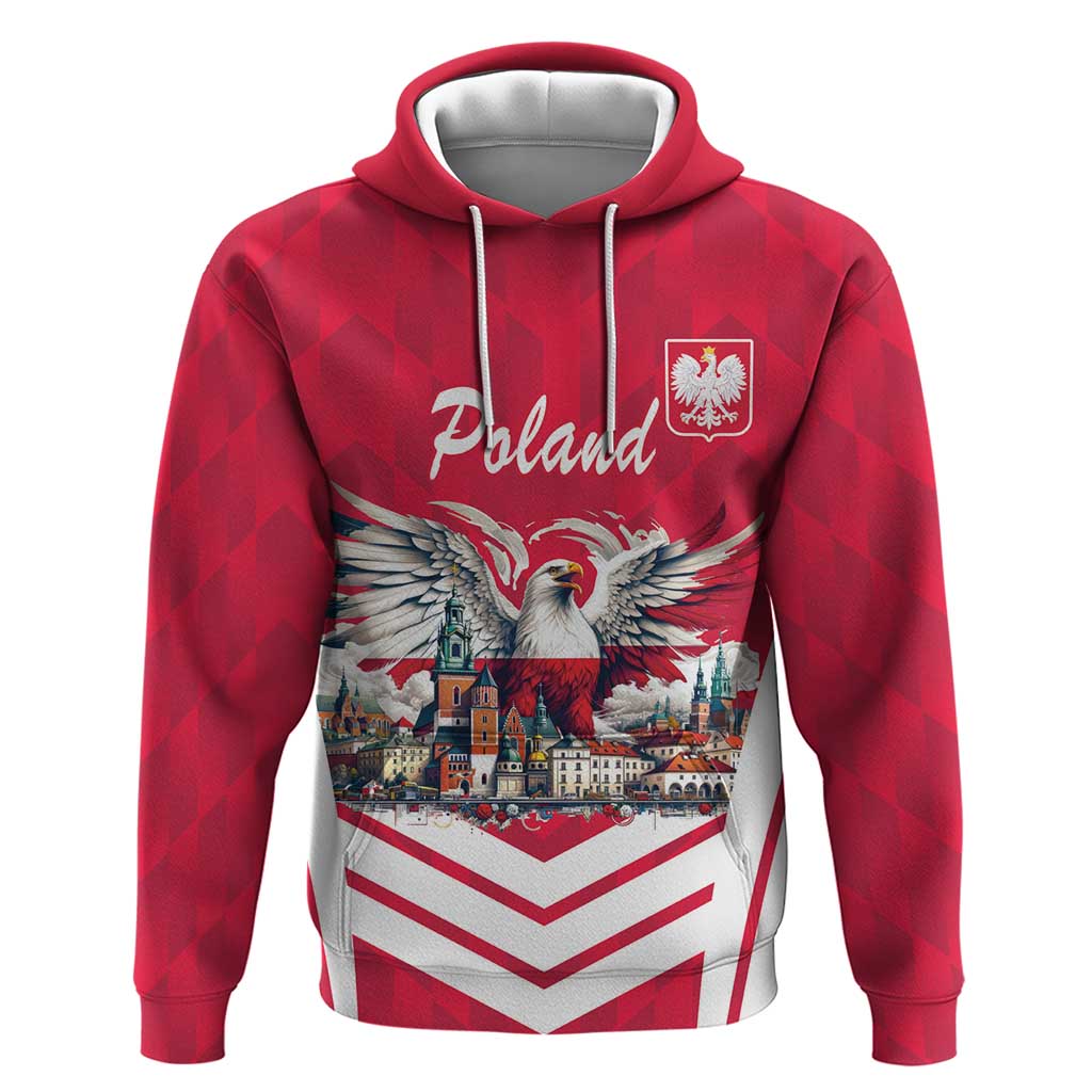 Personalized Poland White-Tailed Eagle Hoodie Poznan City Flag Style - Wonder Print Shop