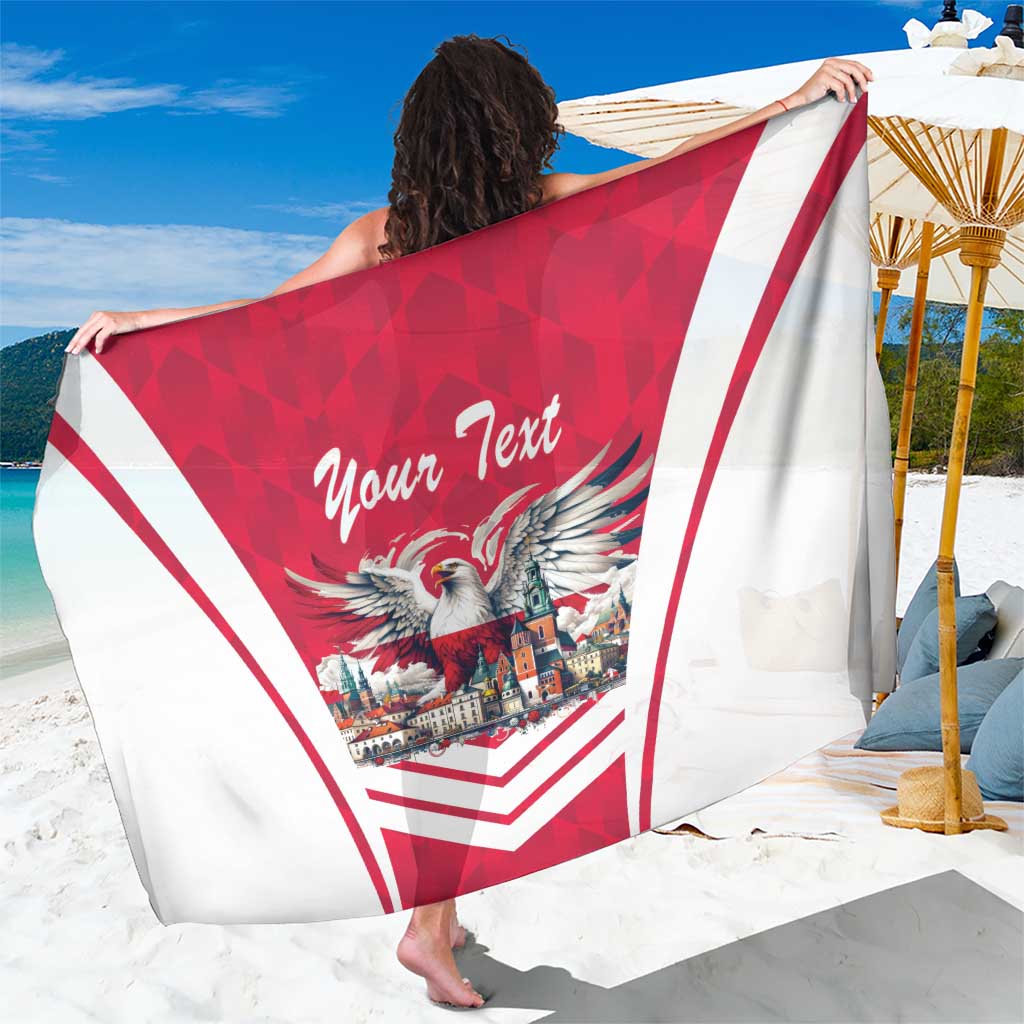 Personalized Poland White-Tailed Eagle Sarong Poznan City Flag Style