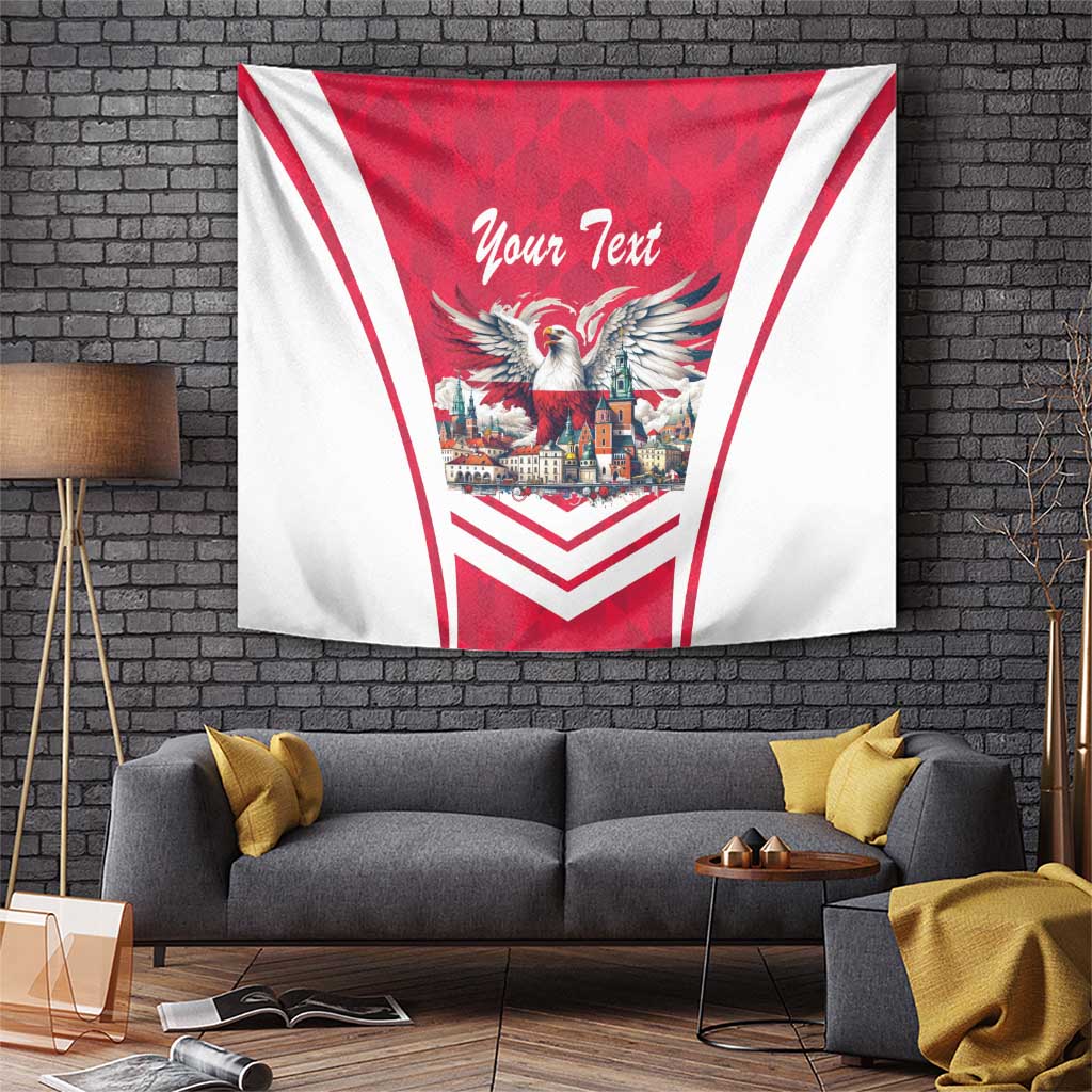 Personalized Poland White-Tailed Eagle Tapestry Poznan City Flag Style - Wonder Print Shop