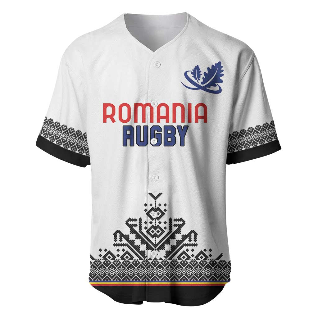 Custom Romania Rugby Baseball Jersey White Version Retro Style