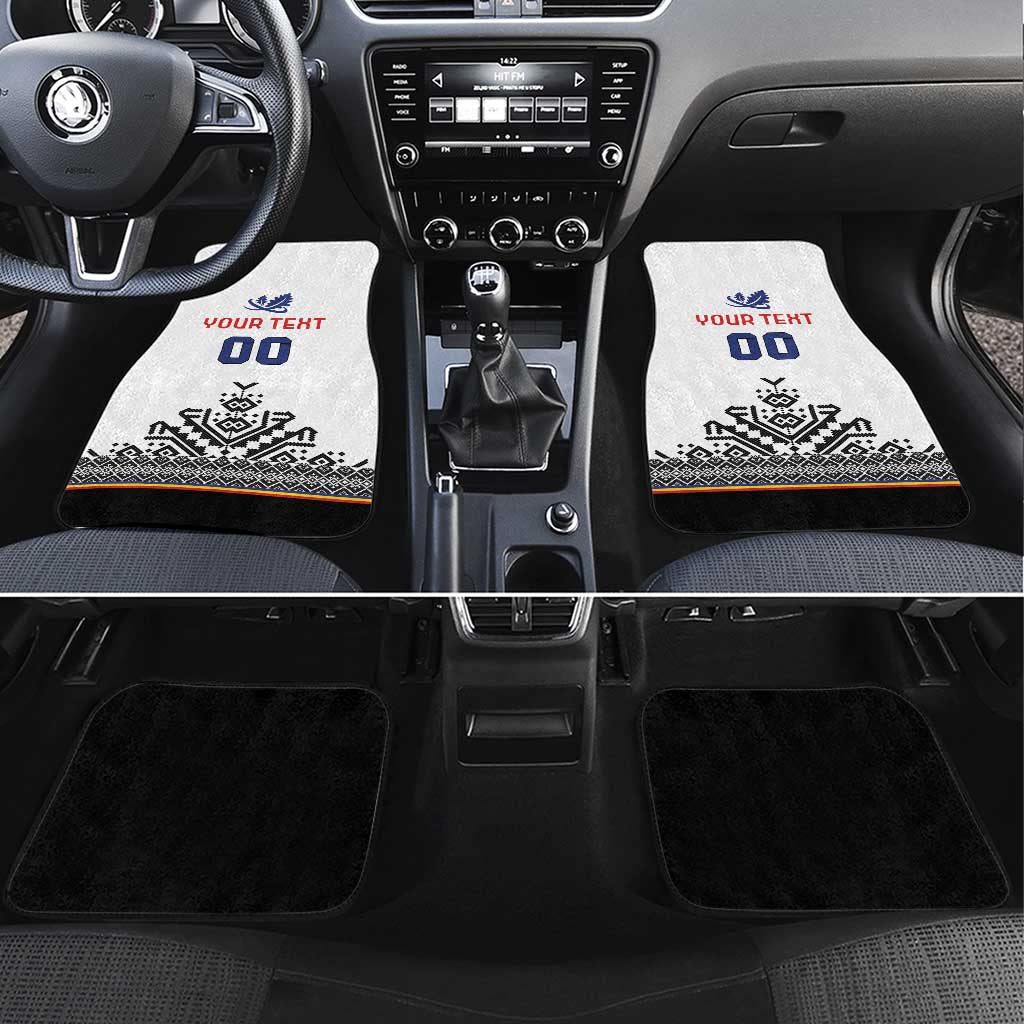 Custom Romania Rugby Car Mats White Version Retro Style