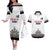 Custom Romania Rugby Couples Matching Off The Shoulder Long Sleeve Dress and Hawaiian Shirt White Version Retro Style