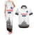 Custom Romania Rugby Couples Matching Tank Maxi Dress and Hawaiian Shirt White Version Retro Style