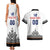 Custom Romania Rugby Couples Matching Tank Maxi Dress and Hawaiian Shirt White Version Retro Style