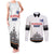 Custom Romania Rugby Couples Matching Tank Maxi Dress and Long Sleeve Button Shirt White Version Retro Style