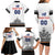 Custom Romania Rugby Family Matching Long Sleeve Bodycon Dress and Hawaiian Shirt White Version Retro Style