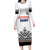 Custom Romania Rugby Family Matching Long Sleeve Bodycon Dress and Hawaiian Shirt White Version Retro Style