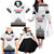 Custom Romania Rugby Family Matching Off The Shoulder Long Sleeve Dress and Hawaiian Shirt White Version Retro Style