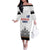 Custom Romania Rugby Family Matching Off The Shoulder Long Sleeve Dress and Hawaiian Shirt White Version Retro Style