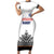 Custom Romania Rugby Family Matching Short Sleeve Bodycon Dress and Hawaiian Shirt White Version Retro Style