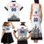 Custom Romania Rugby Family Matching Tank Maxi Dress and Hawaiian Shirt White Version Retro Style