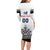 Custom Romania Rugby Long Sleeve Bodycon Dress White Version Retro Style