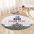 Custom Romania Rugby Round Carpet White Version Retro Style - Wonder Print Shop