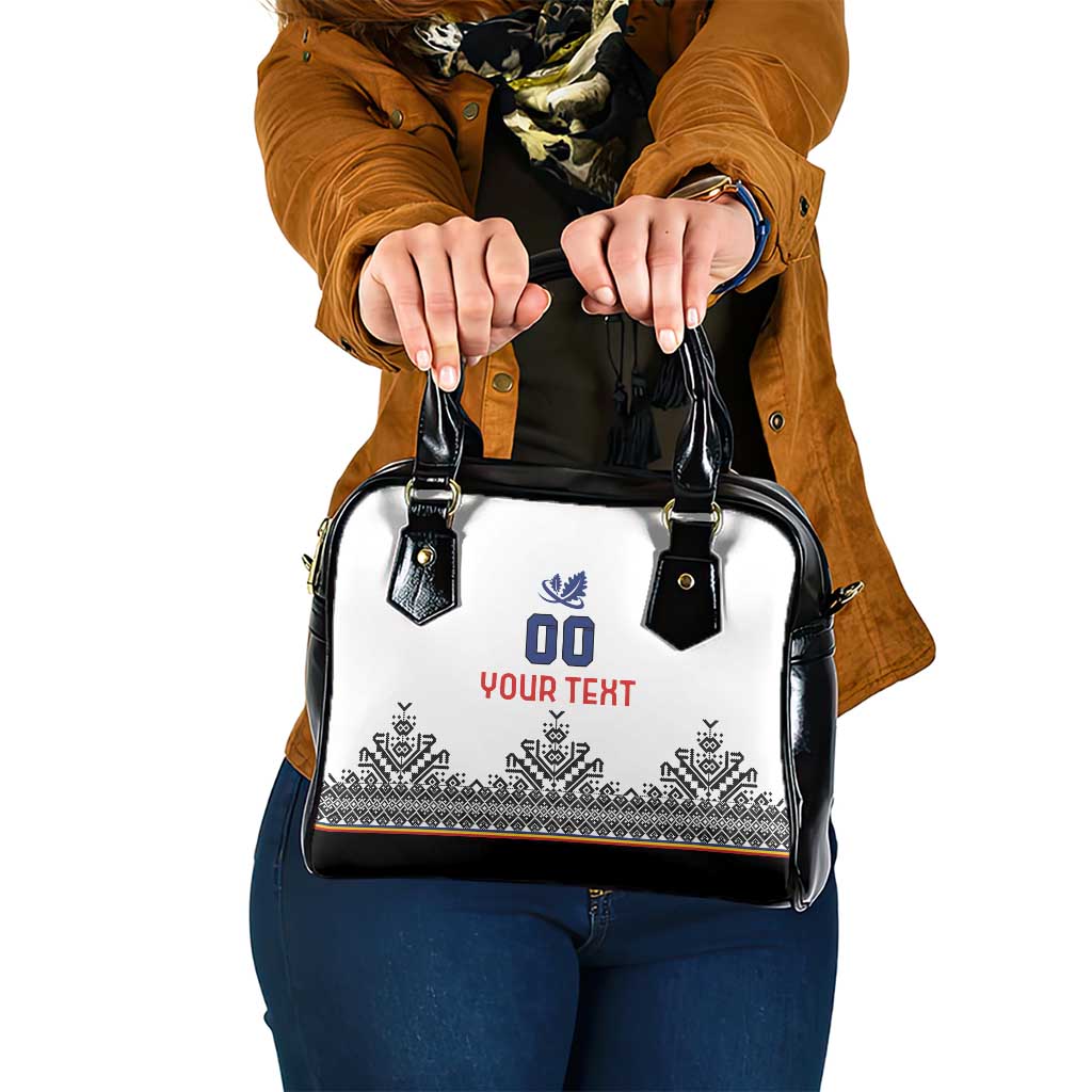 Custom Romania Rugby Shoulder Handbag White Version Retro Style