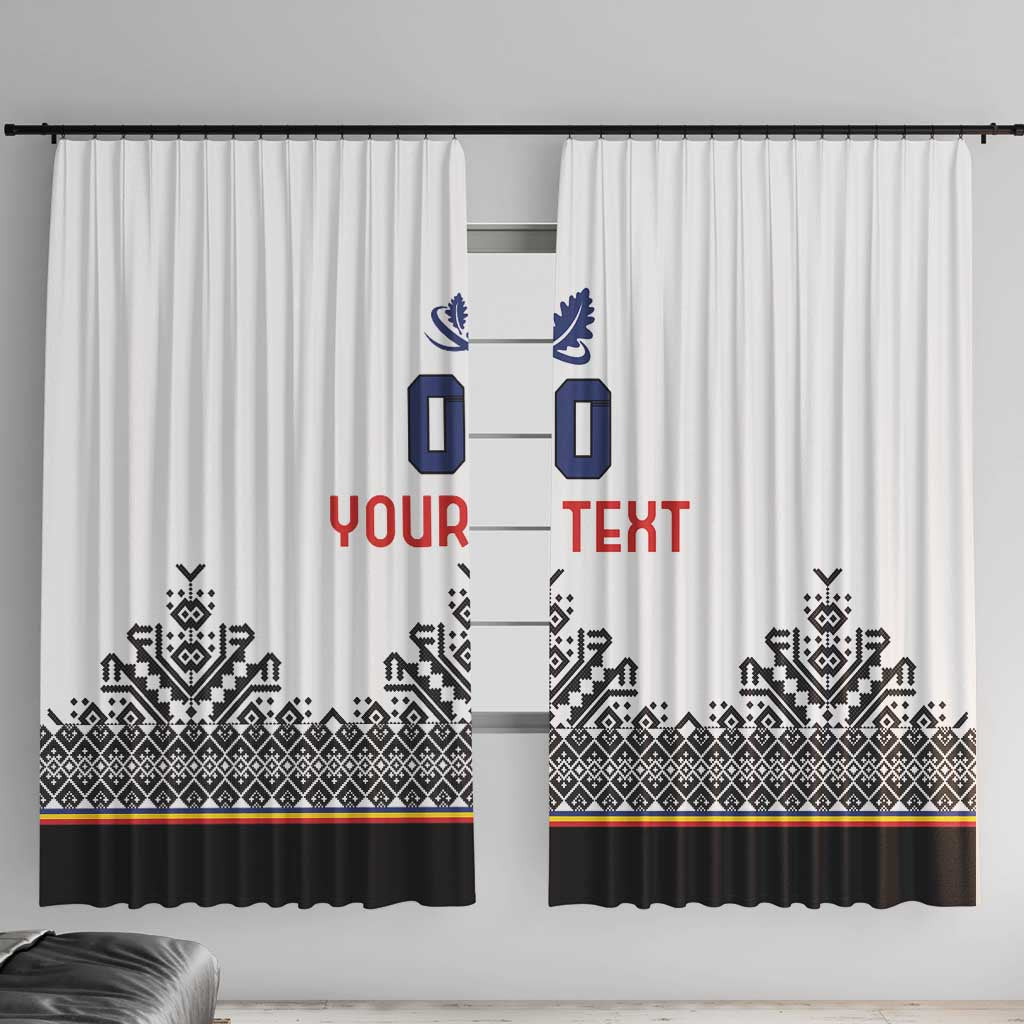 Custom Romania Rugby Window Curtain White Version Retro Style