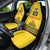 Custom Romania Rugby Car Seat Cover Yellow Version Retro Style