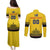 Custom Romania Rugby Couples Matching Puletasi and Long Sleeve Button Shirt Yellow Version Retro Style